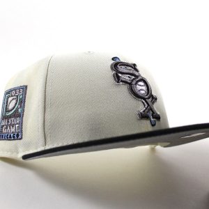 Chicago White Sox 1933 All Star game New Era Fitted 59Fifty Hat (Chrome White Black Gray Under Brim)