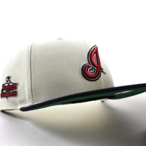 Cleveland Indians Champions '95 New Era 59Fifty Fitted Hat (Chrome White Navy Green Under Brim)