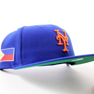 New York Mets PHILIPPINES Flag Patch New Era 59Fifty Fitted Hat (Royal Blue Green Under Brim)
