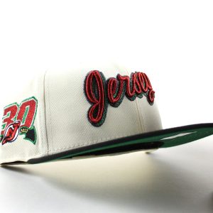 New Jersey Devils 30 Years New Era 59Fifty Fitted Hat (Chrome White Black Green Under Brim)