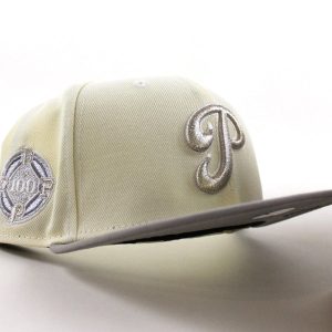 Philadelphia Phillies 100 Years Patch 59Fifty New Era Fitted Hat (Chrome White Stone Gray Under Brim)