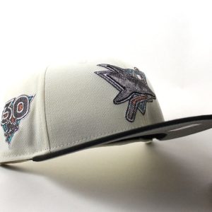 PRE-ORDER  San Jose Sharks 30 Years New Era 59Fifty Fitted Hat (Chrome White Black Gray Under Brim)