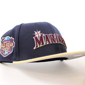 Seattle Mariners 2023 All Star Game New Era 59Fifty Fitted Hat (Night Shift Navy Vegas Gold Gray Under Brim)