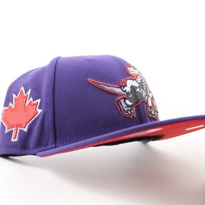 Toronto Raptors Maple Leaf Patch New Era 59Fifty Fitted Hat (Purple Red Under Brim)
